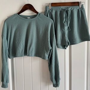 Teal Long Sleeve Lounge Set. Size Small.